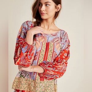 Anthropologie  Floral Bohemian Women's Top - Multicolor Size Large